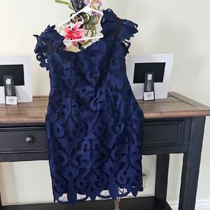 Milly Navy Blue Lace Mini Dress